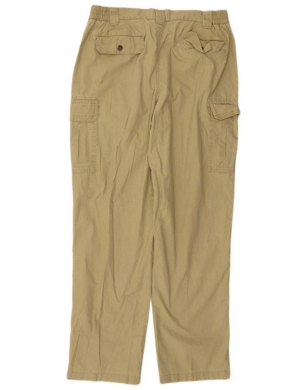 L.L.Bean Mens Tapered Cargo Trousers W34 L32 Khaki Cotton