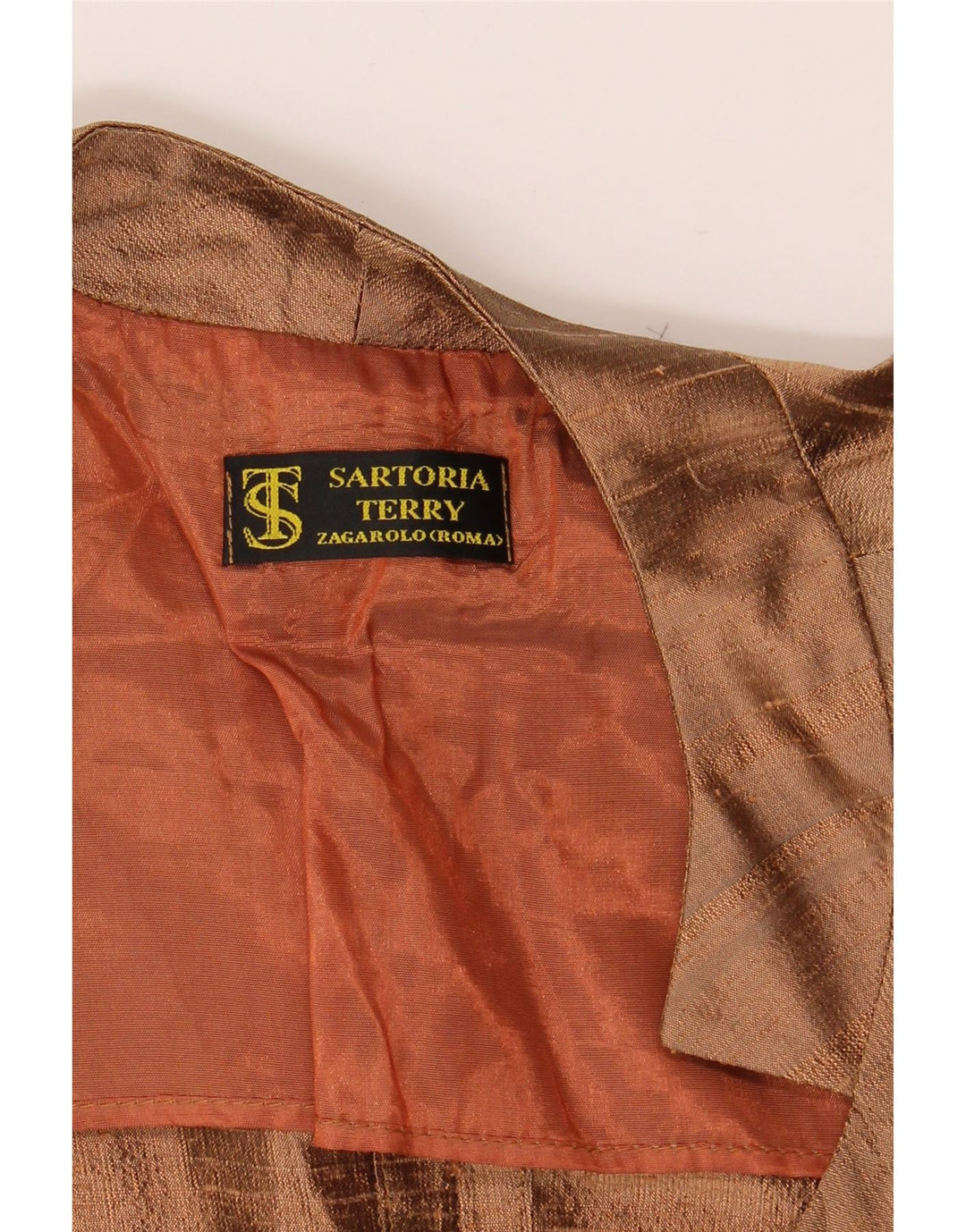 VINTAGE Womens Open Blazer Jacket UK 14 Medium Brown Pinstripe Vintage Vintage and Second-Hand Vintage from Messina Hembry 
