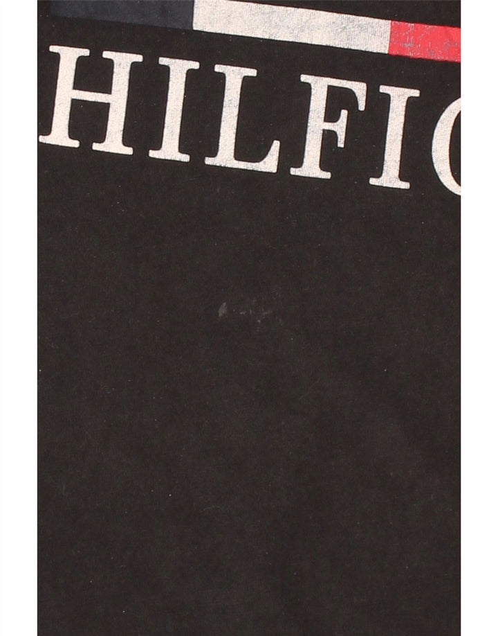 TOMMY HILFIGER Mens Graphic Top Long Sleeve Small Black Cotton Vintage Tommy Hilfiger and Second-Hand Tommy Hilfiger from Messina Hembry 