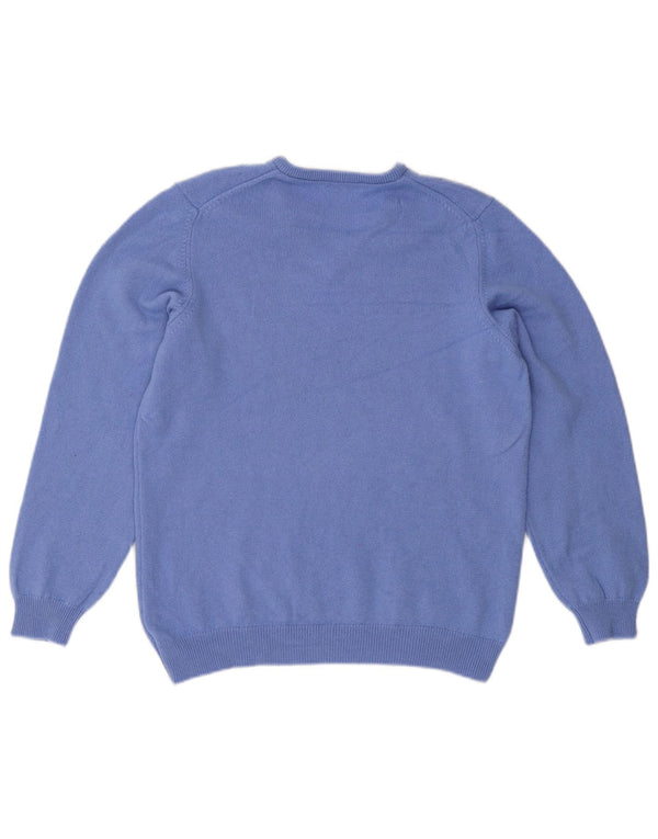 LYLE & SCOTT Womens Golf V-Neck Jumper Sweater UK 16 Large Blue Wool