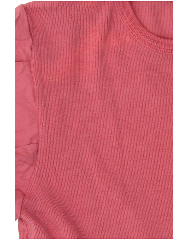 Zara Womens Blouse Top UK 12 Medium Pink Cotton
