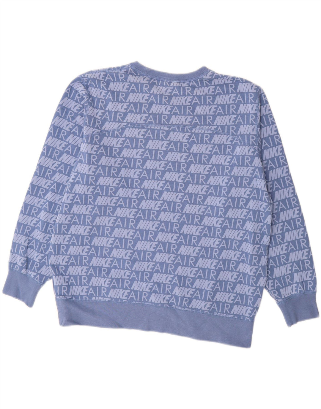 NIKE Womens Graphic Oversized Sweatshirt Jumper UK 14 Medium Blue Cotton