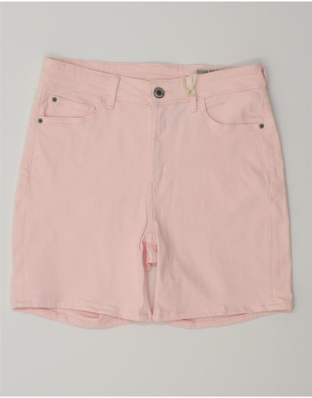 MARKS & SPENCER Womens Denim Shorts UK 12 Medium W30 Pink Cotton
