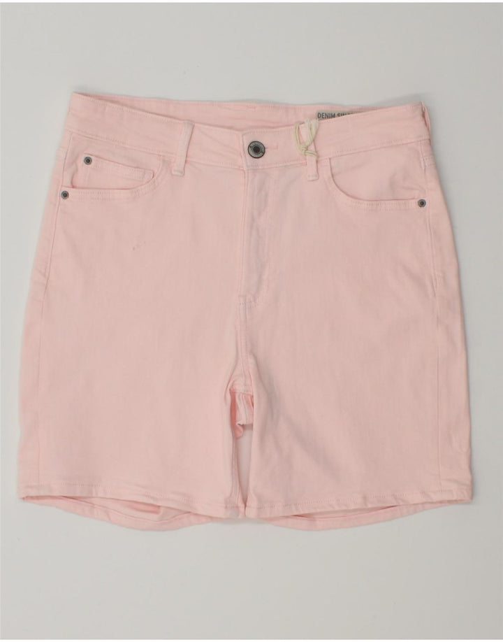 MARKS & SPENCER Womens Denim Shorts UK 12 Medium W30 Pink Cotton