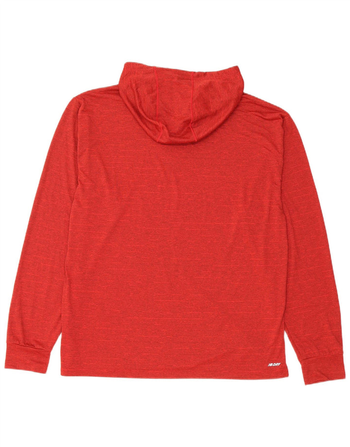 New Balance Womens Hoodie Jumper UK 14 Medium Red Polyester