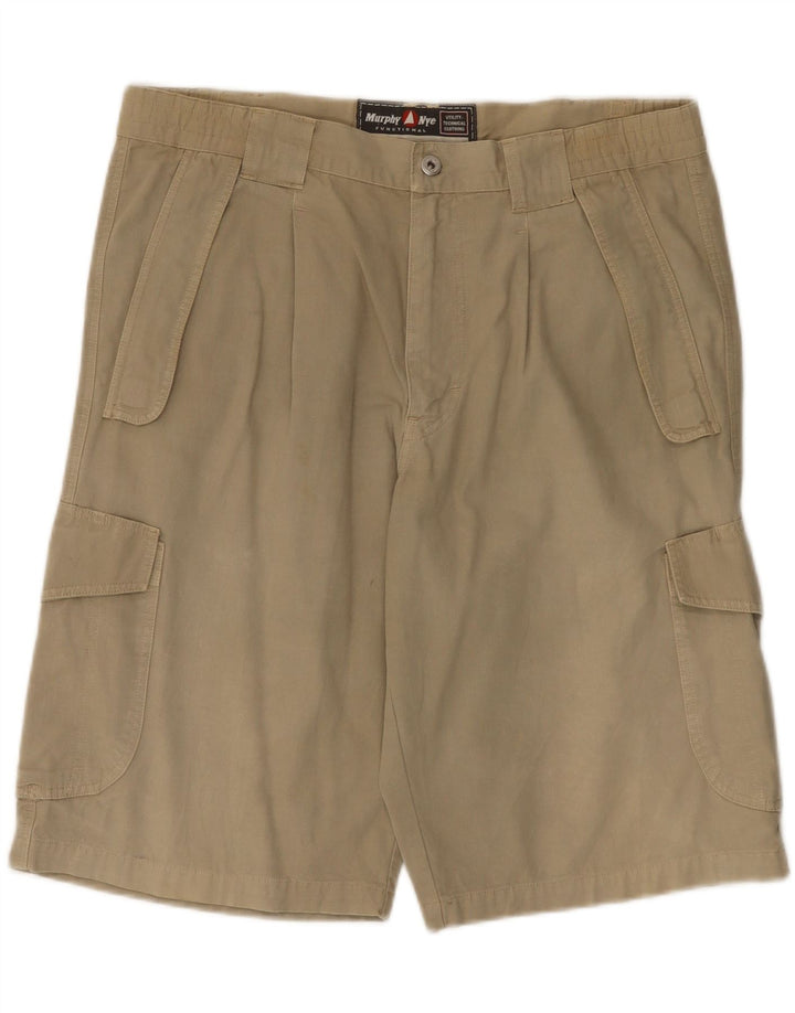 MURPHY & NYE Mens Cargo Shorts W38 XL Beige Cotton