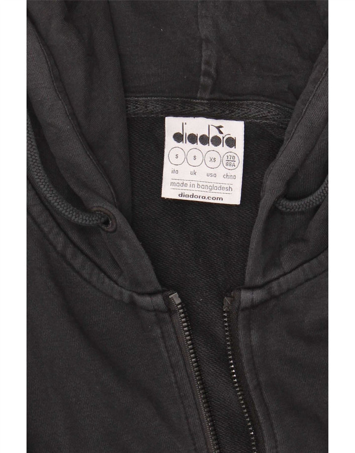 Diadora Mens Zip Hoodie Sweater Small Black