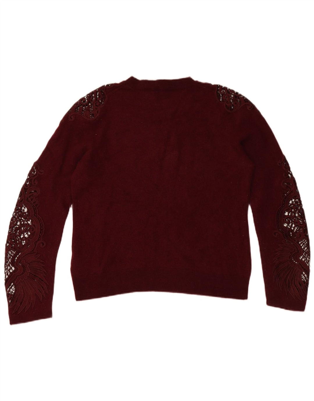 TED BAKER Womens Crew Neck Jumper Sweater Size 4 Large Burgundy