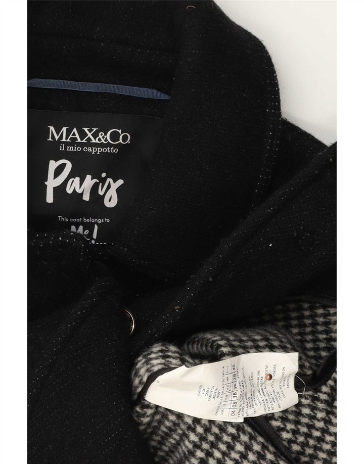 Max&Co. Womens Overcoat UK 8 Small Black Wool