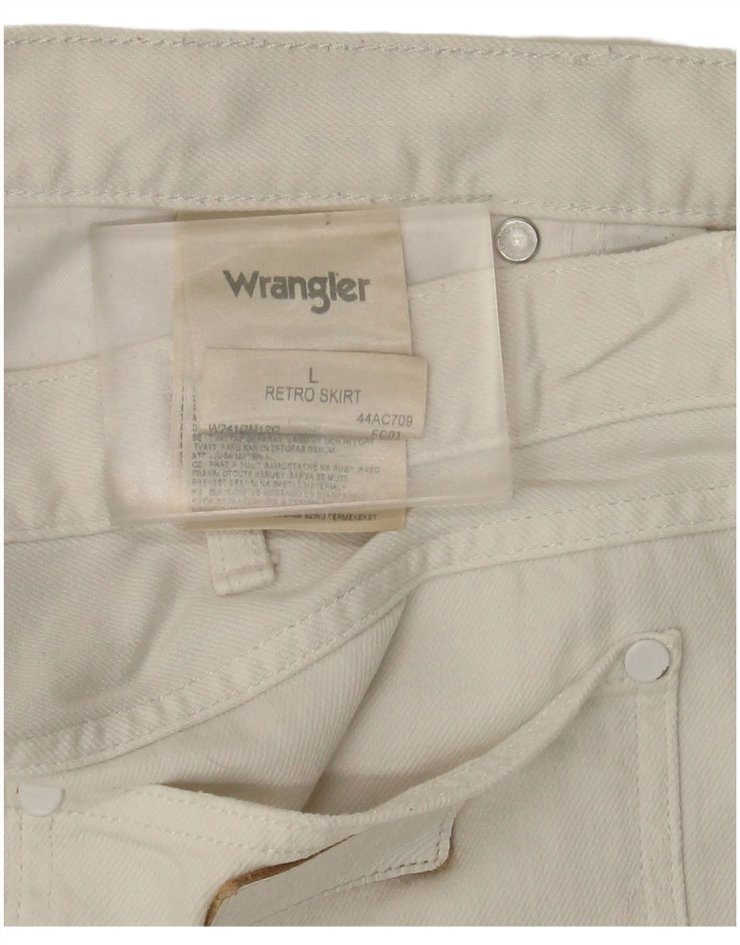 Wrangler Womens Mini Denim Skirt Large W36  White Cotton