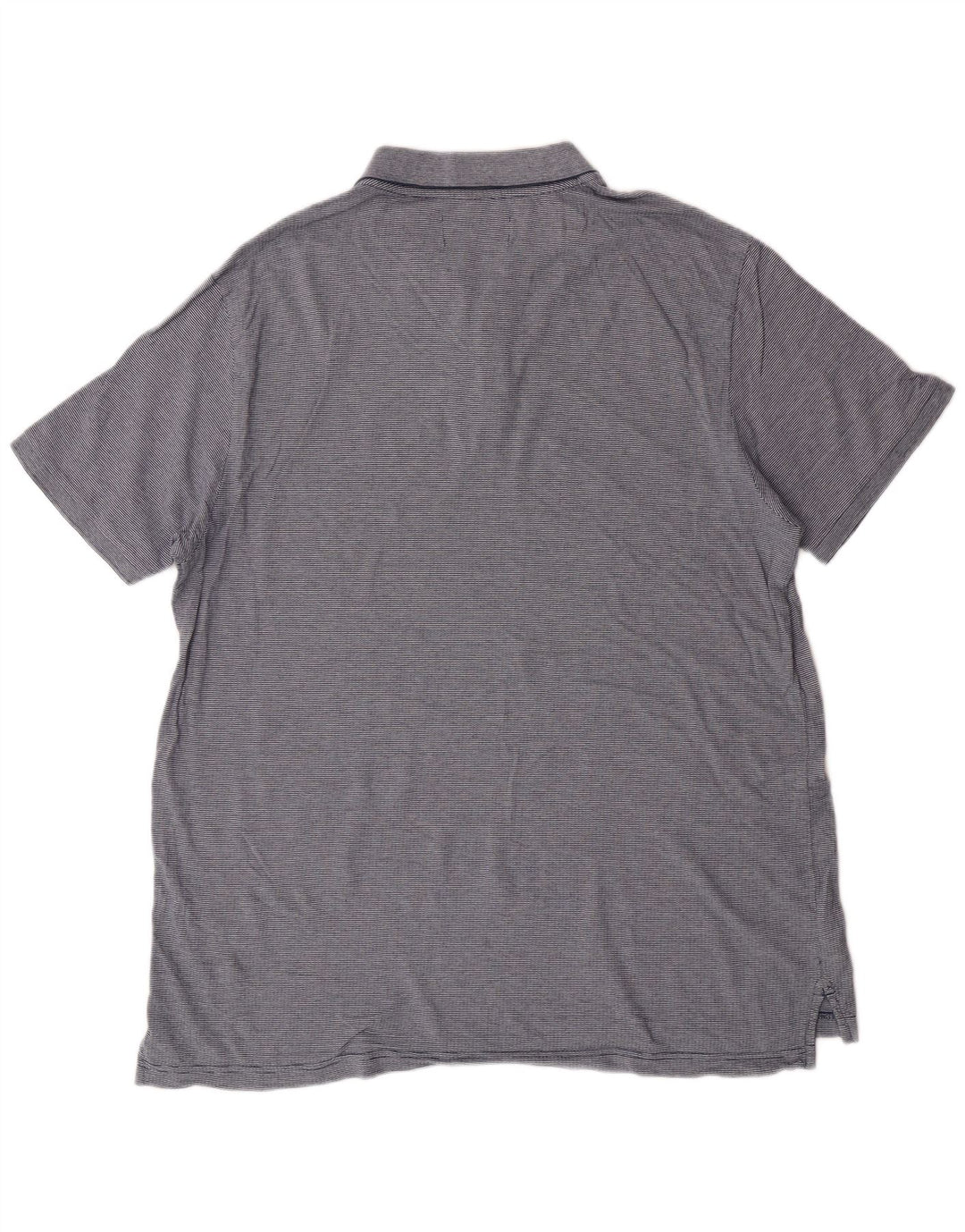 PENGUIN Mens Polo Shirt 2XL Blue Striped Cotton Classic