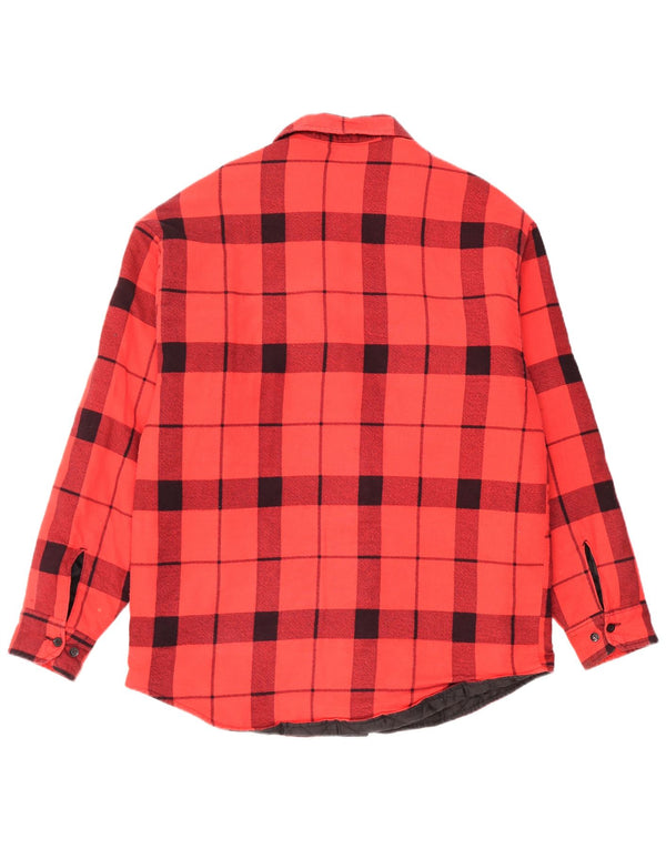 ELYSEE Mens Lumberjack Flannel Shirt Medium Red Plaid Cotton