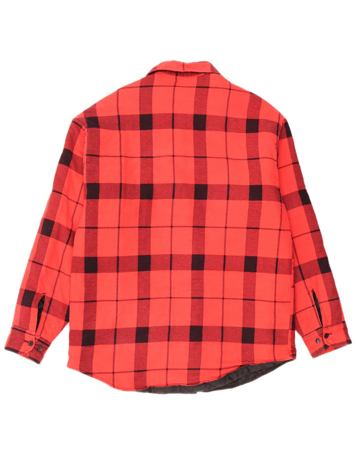 ELYSEE Mens Lumberjack Flannel Shirt Medium Red Plaid Cotton