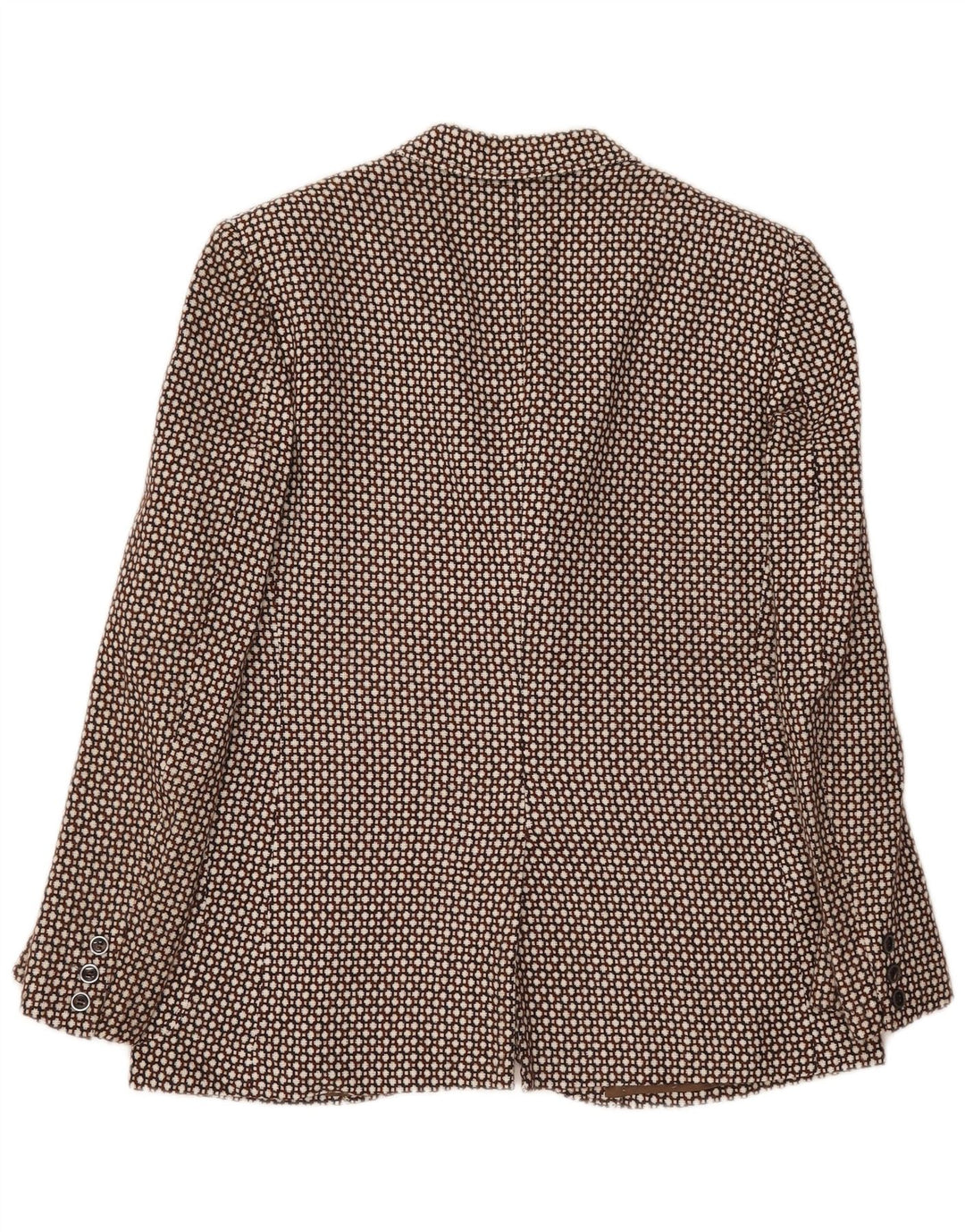Vintage Mens 3 Button Blazer Jacket UK 38 Medium Brown Geometric