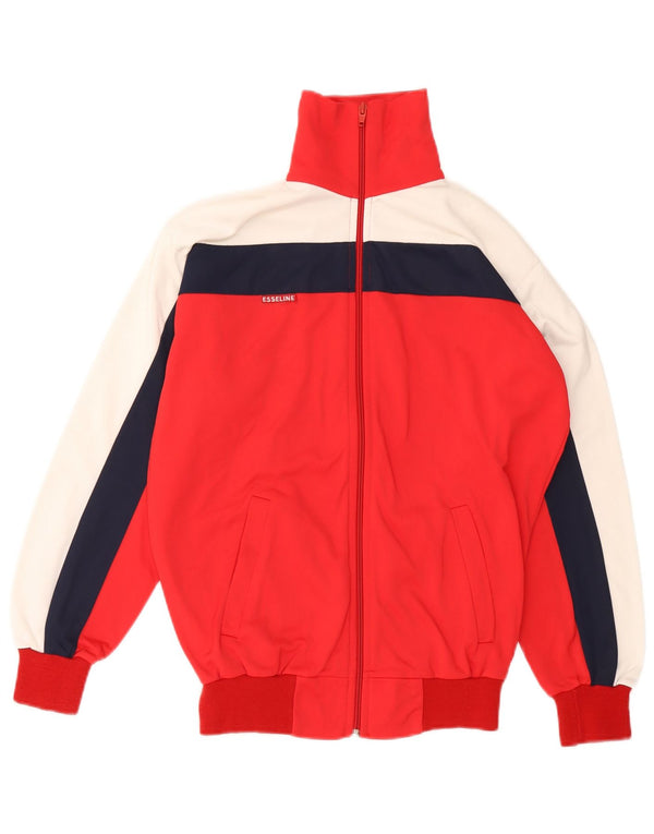 Vintage Womens Tracksuit Top Jacket IT 44 XS Red Colourblock