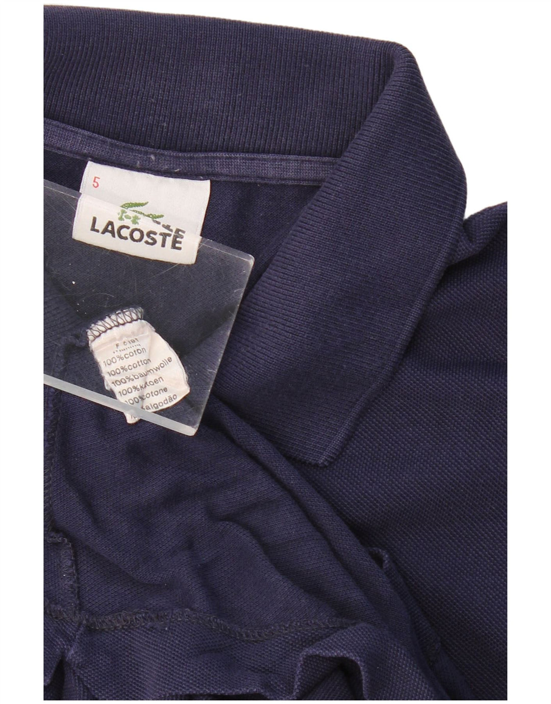 LACOSTE Mens Polo Shirt Size 5 Large Navy Blue Cotton