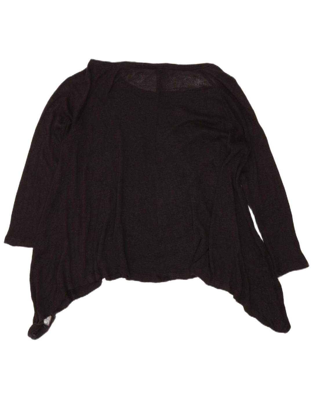 Massimo Dutti Womens See Through Asymmetric Tunic Top UK 20 2XL Black Rayon