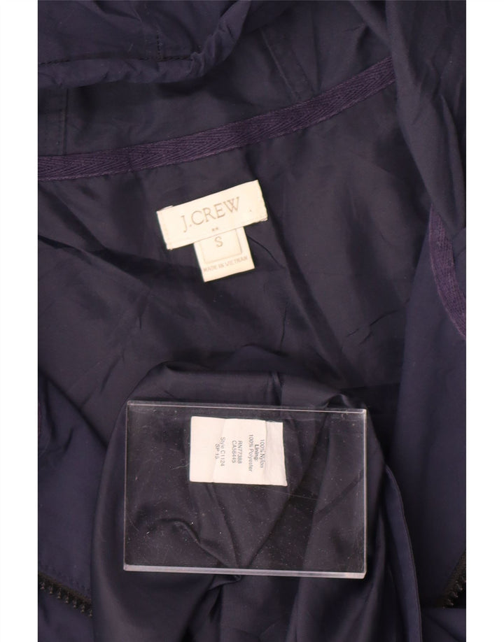 J. CREW Womens Oversized Hooded Rain Jacket UK 10 Small Navy Blue Nylon Vintage J. Crew and Second-Hand J. Crew from Messina Hembry 