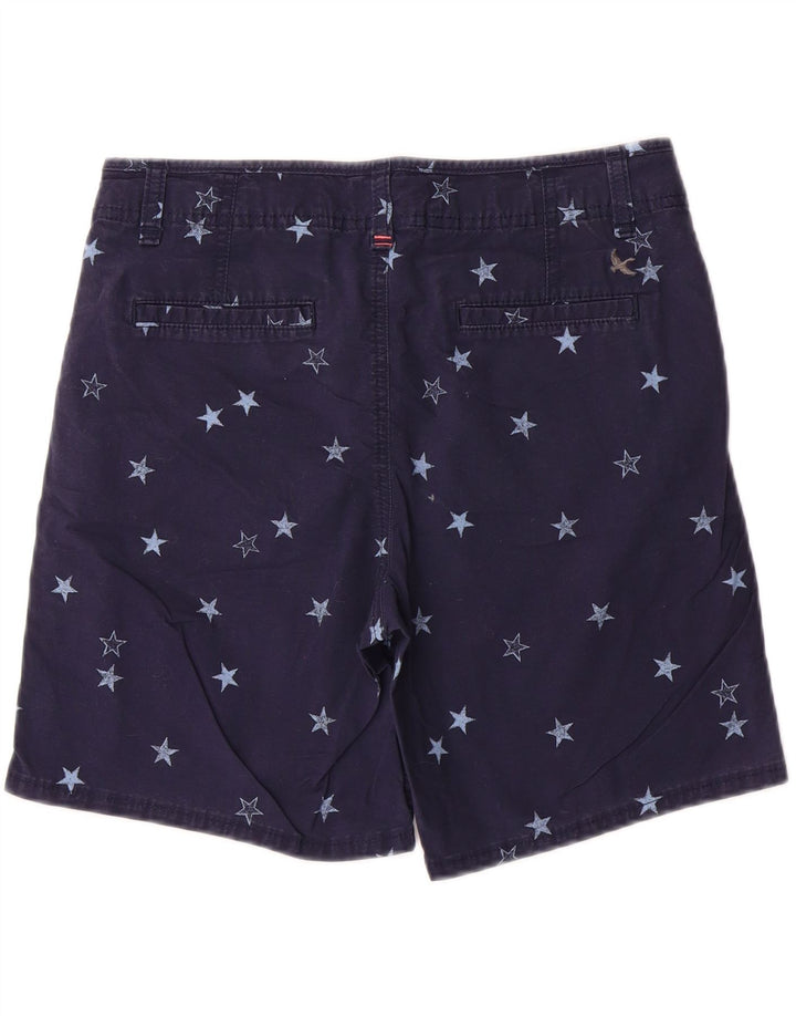 EDDIE BAUER Womens Abstract Pattern Chino Shorts US 4 Small W28 Navy Blue