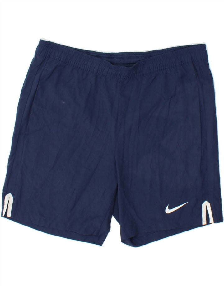 NIKE Womens Dri Fit Sport Shorts UK 14 Medium Navy Blue Polyester Vintage Nike and Second-Hand Nike from Messina Hembry 
