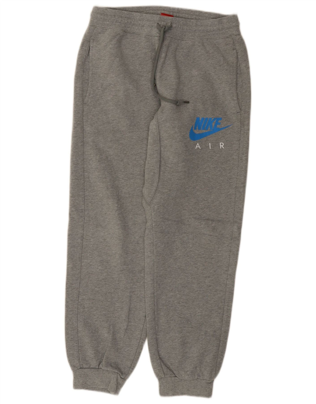 NIKE Womens Graphic Tracksuit Trousers Joggers UK 14 Medium Grey Cotton