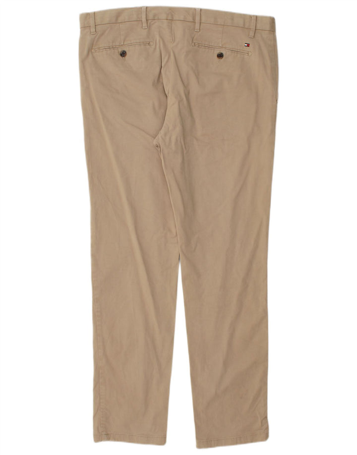 TOMMY HILFIGER Mens Slim Chino Trousers W36 L32  Beige Cotton