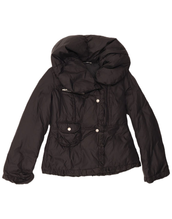 Stefanel Womens Padded Jacket UK 12 Medium Black Nylon