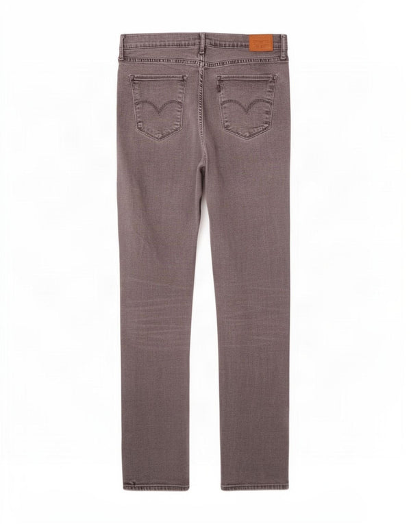 Levi's Womens 724 High Rise Straight Jeans W33 L30 Grey Cotton