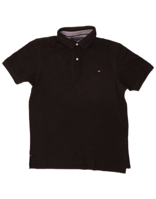 Tommy Hilfiger Mens Polo Shirt Large Black Cotton
