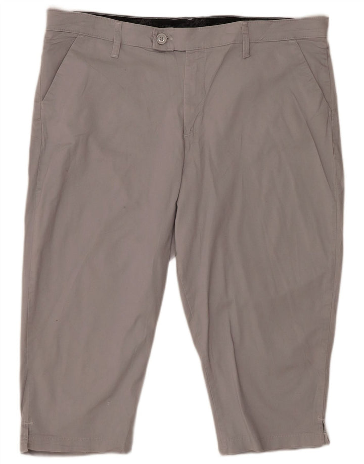 LEE Womens Riders High Waist Bermuda Shorts US 16 2XL W38  Grey Cotton