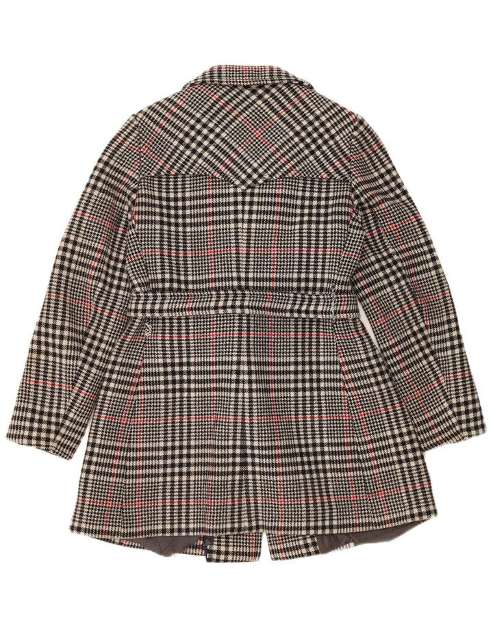 Vintage Womens Double Breasted Trench Coat IT 46 Large Grey Check