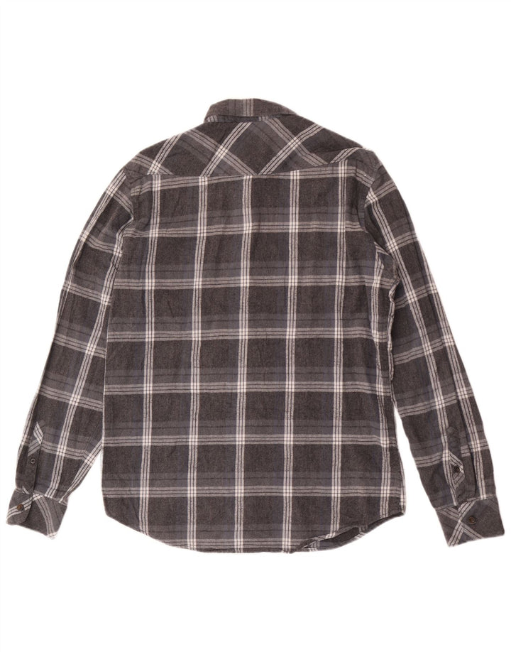Billabong Mens Flannel Shirt Large Grey Plaid Cotton