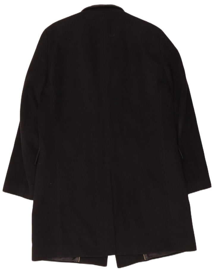 Hugo Boss Mens Overcoat IT 54 2XL Black Virgin Wool