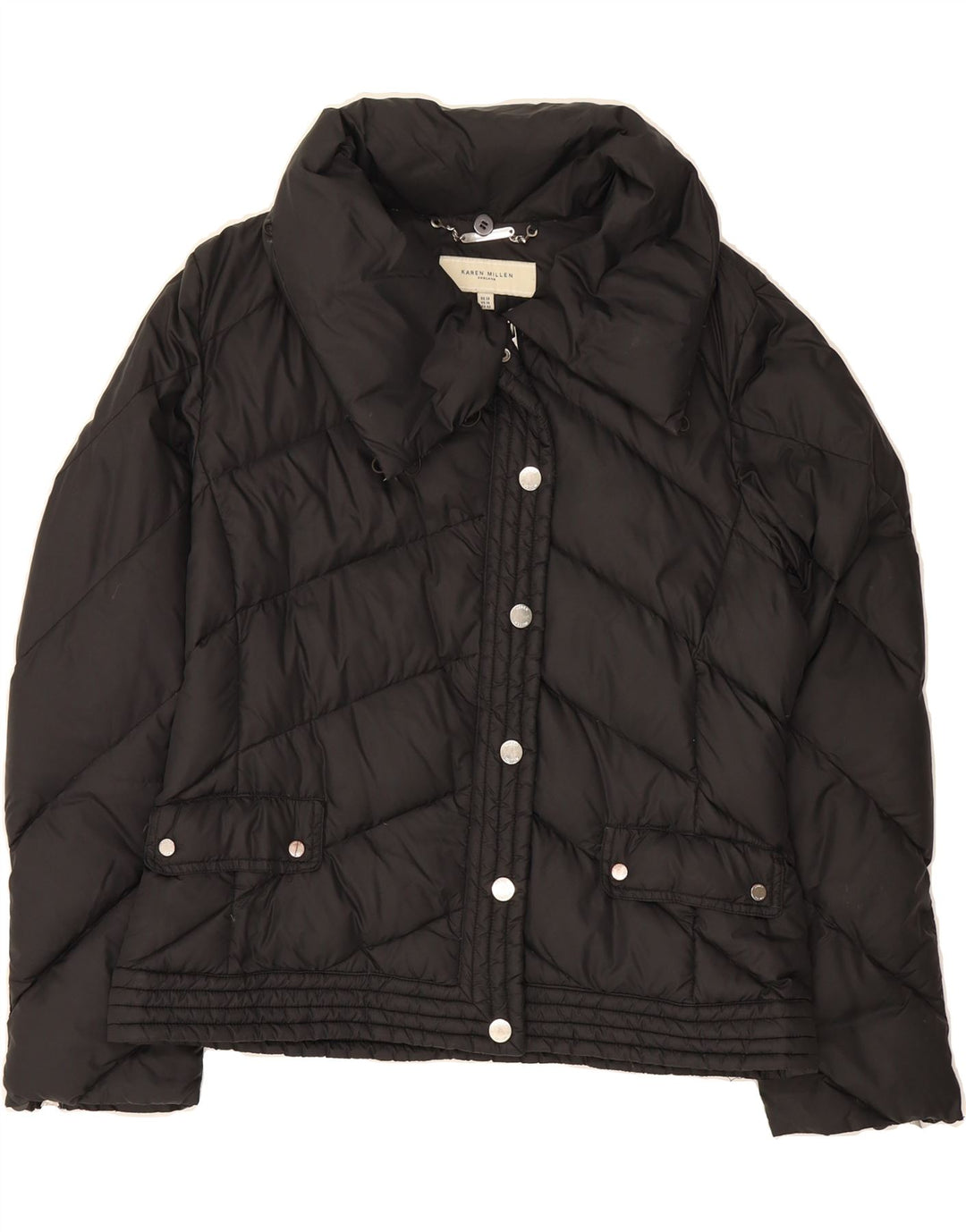 KAREN MILLEN Womens Padded Jacket UK 14 Large Black Polyamide Vintage Karen Millen and Second-Hand Karen Millen from Messina Hembry 