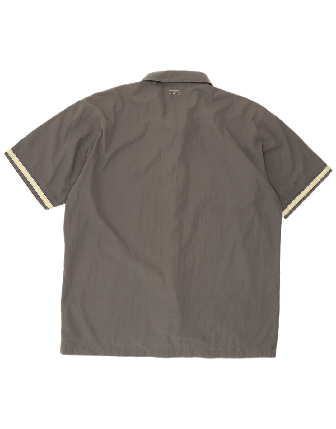 ADIDAS Mens Short Sleeve Shirt UK 44 /46 Large Grey Cotton