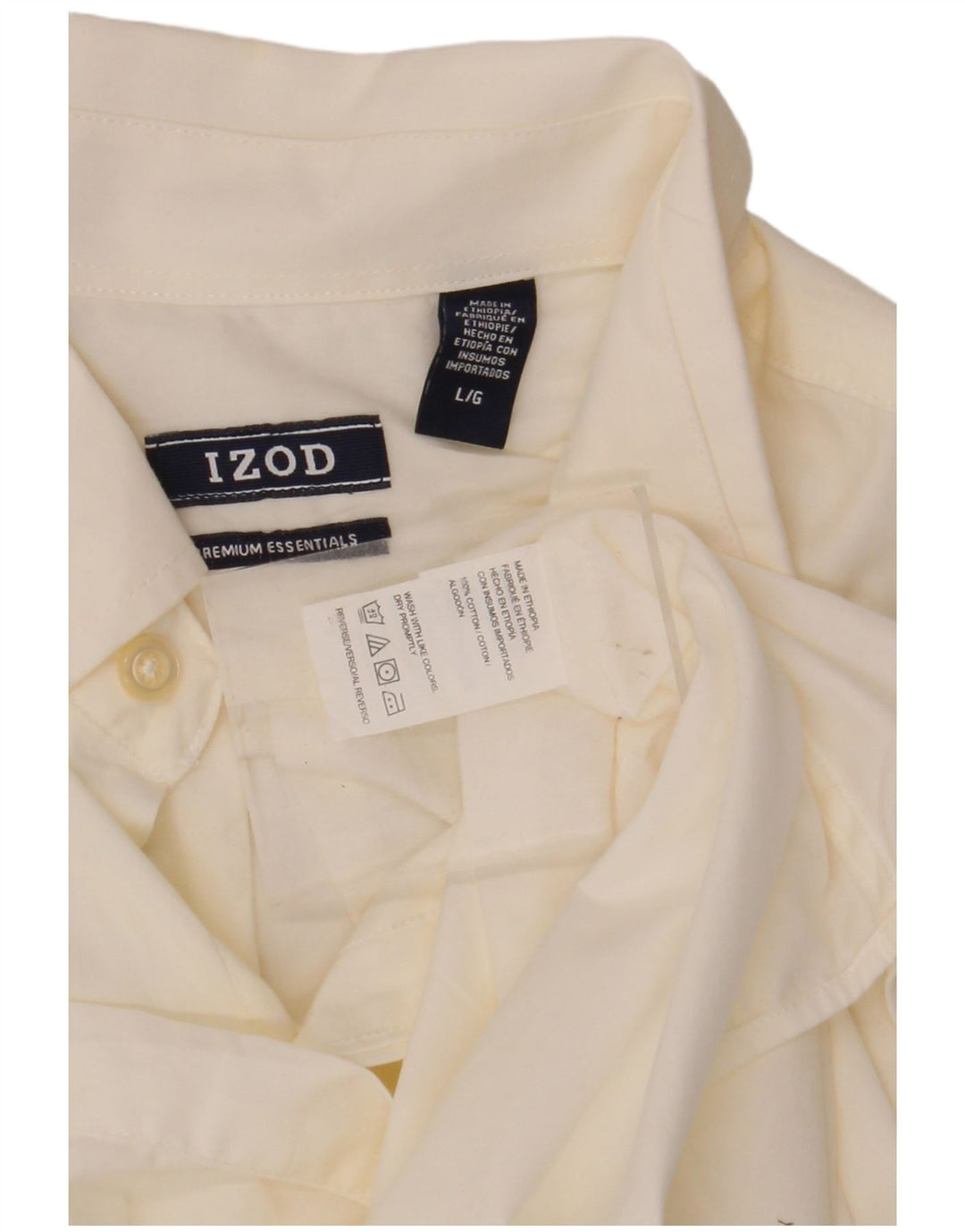 IZOD Mens Shirt Large White Cotton