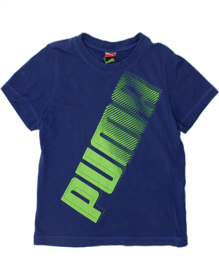 PUMA Boys Graphic T-Shirt Top 9-10 Years Medium  Navy Blue Vintage Puma and Second-Hand Puma from Messina Hembry 