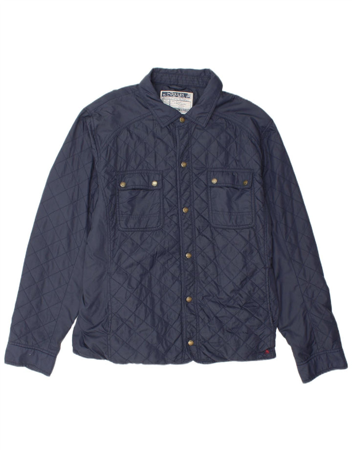 JOULES Mens Quilted Jacket UK 40 Large Navy Blue Polyamide