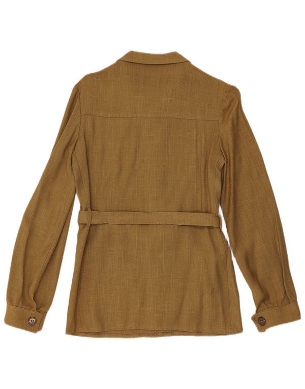 Vintage Womens Overshirt Shirt IT 42 Medium Khaki Viscose Classic