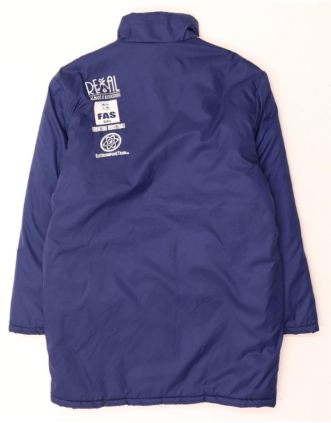 ADIDAS Mens Graphic Padded Coat UK 38/40 Medium Blue Polyamide