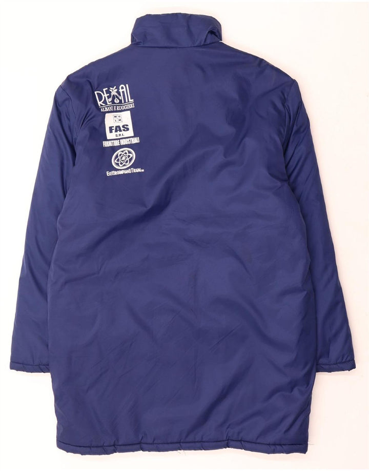 ADIDAS Mens Graphic Padded Coat UK 38/40 Medium Blue Polyamide