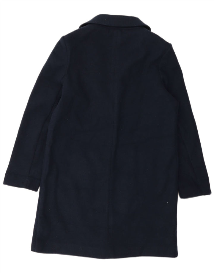 Marks & Spencer Womens Overcoat UK 12 Medium Navy Blue Polyester