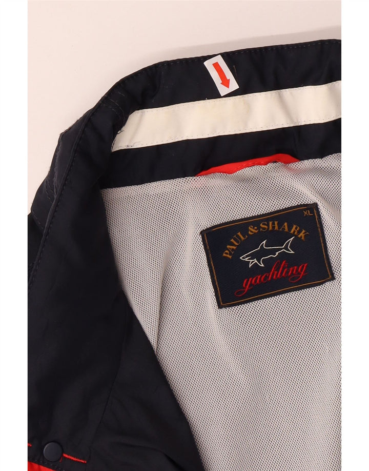 PAUL & SHARK Mens Yachting Hooded Rain Jacket UK 42 XL Navy Blue