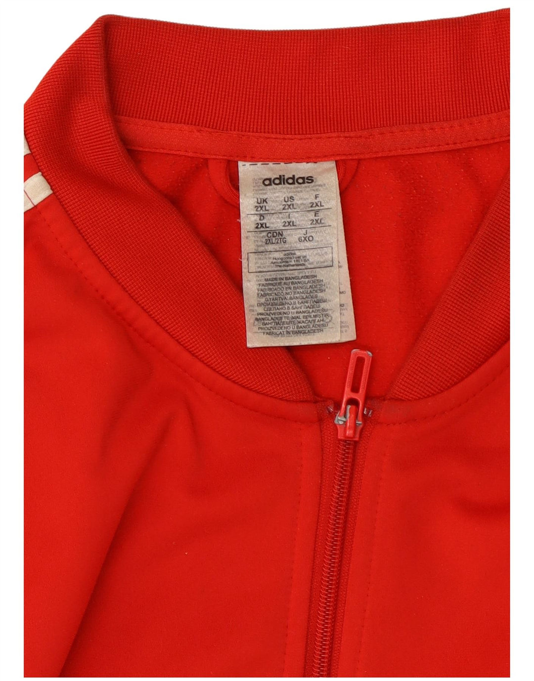 ADIDAS Mens Tracksuit Top Jacket 2XL Red Polyester