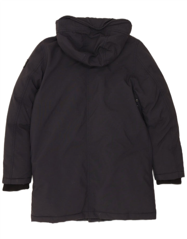 SCHOTT Womens Hooded Padded Coat US 12 Large Black Polyester