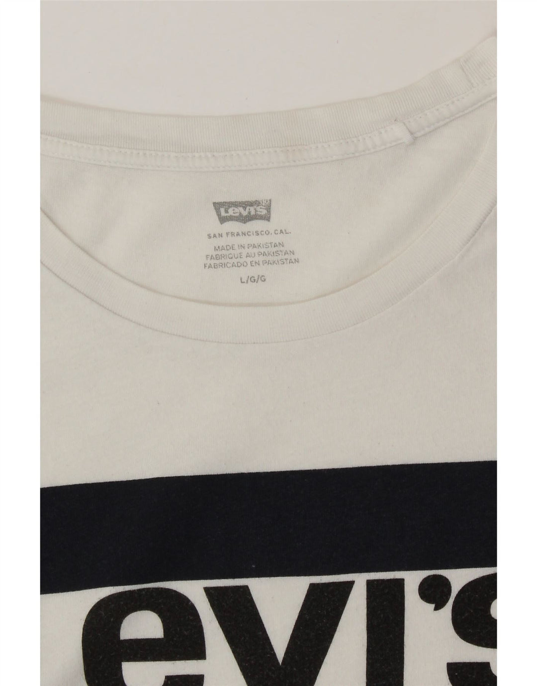 LEVI'S Womens Graphic T-Shirt Top UK 16 Large White