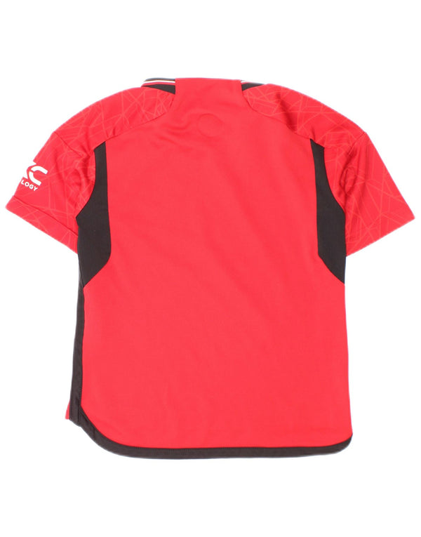 Adidas Boys Manchester United Graphic T-Shirt Top 5-6 Years Red Geometric