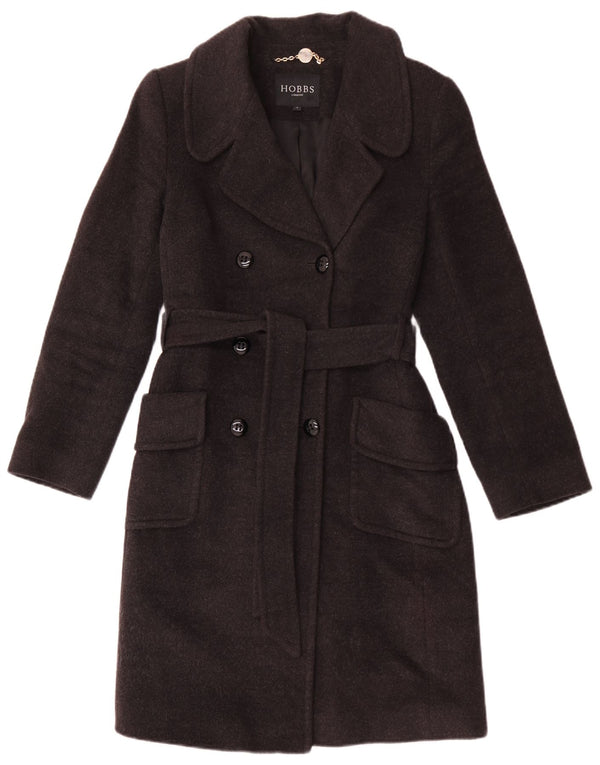 Hobbs Womens Double Breasted Coat UK 8 Small Grey Wool