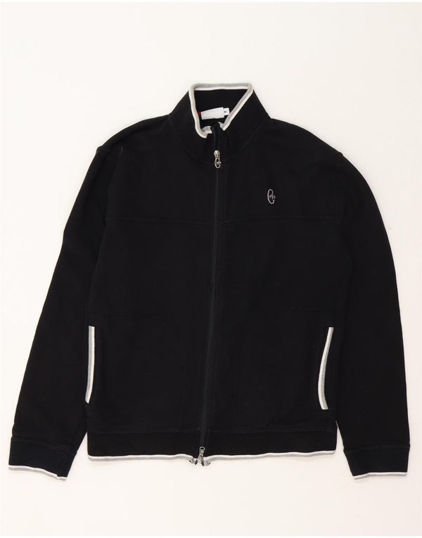 Conte of Florence Mens Tracksuit Top Jacket Medium Black Cotton