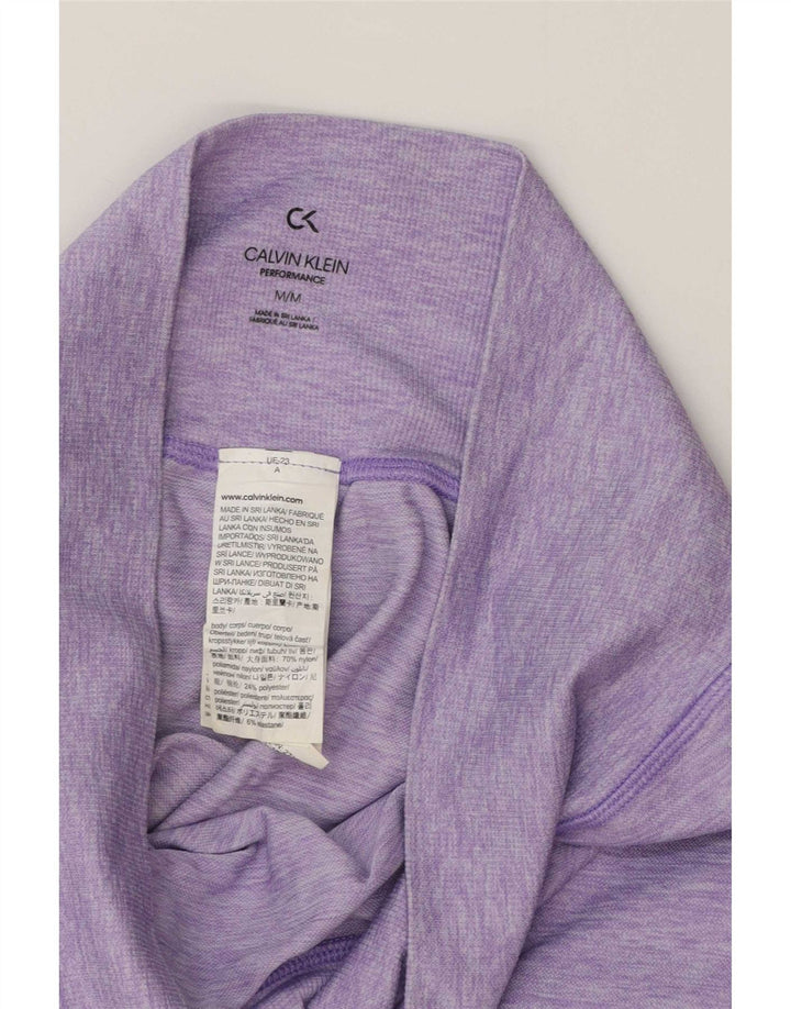 Calvin Klein Womens Graphic Leggings UK 12 Medium  Purple Flecked Polyester